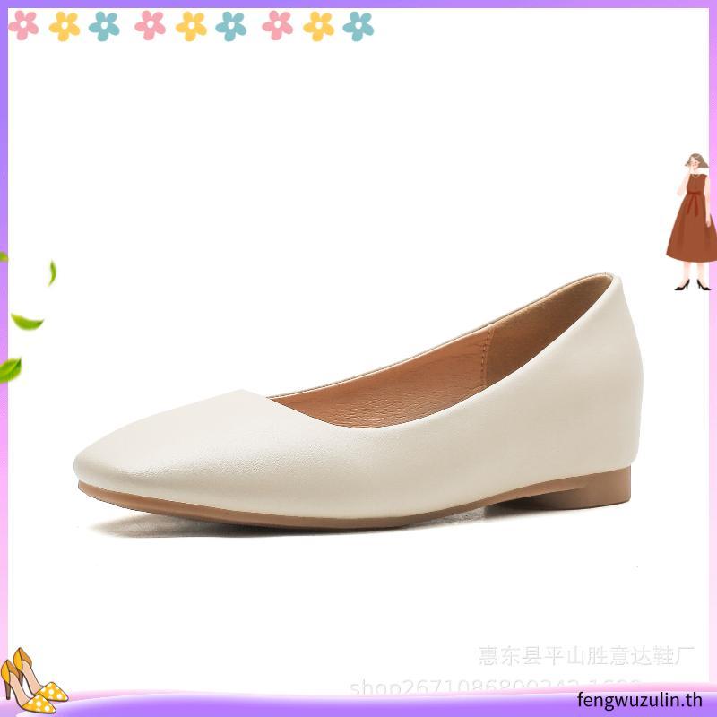 Pretty Popteen รองเท้าคัทชู หัวตัด ส้นเตี้ย 1 นิ้ว สีดำ รุ่น PT-2415 ไซซ์ 35-42