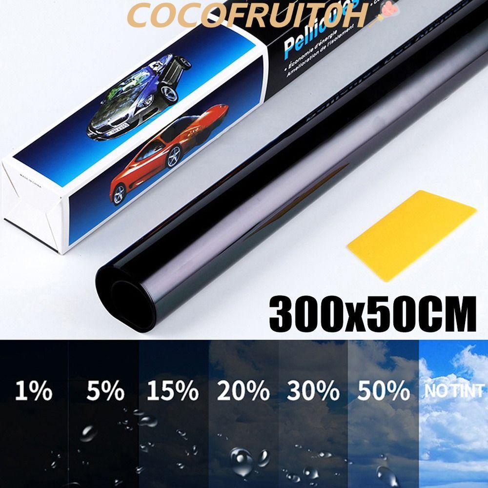 COCOFRUIT0H 1 ม้วน 50x3m ฟอยล์รถยนต์, Scratch Resistance Sun Shade Window Tint ฟิล์ม, ทนทาน UV Prote