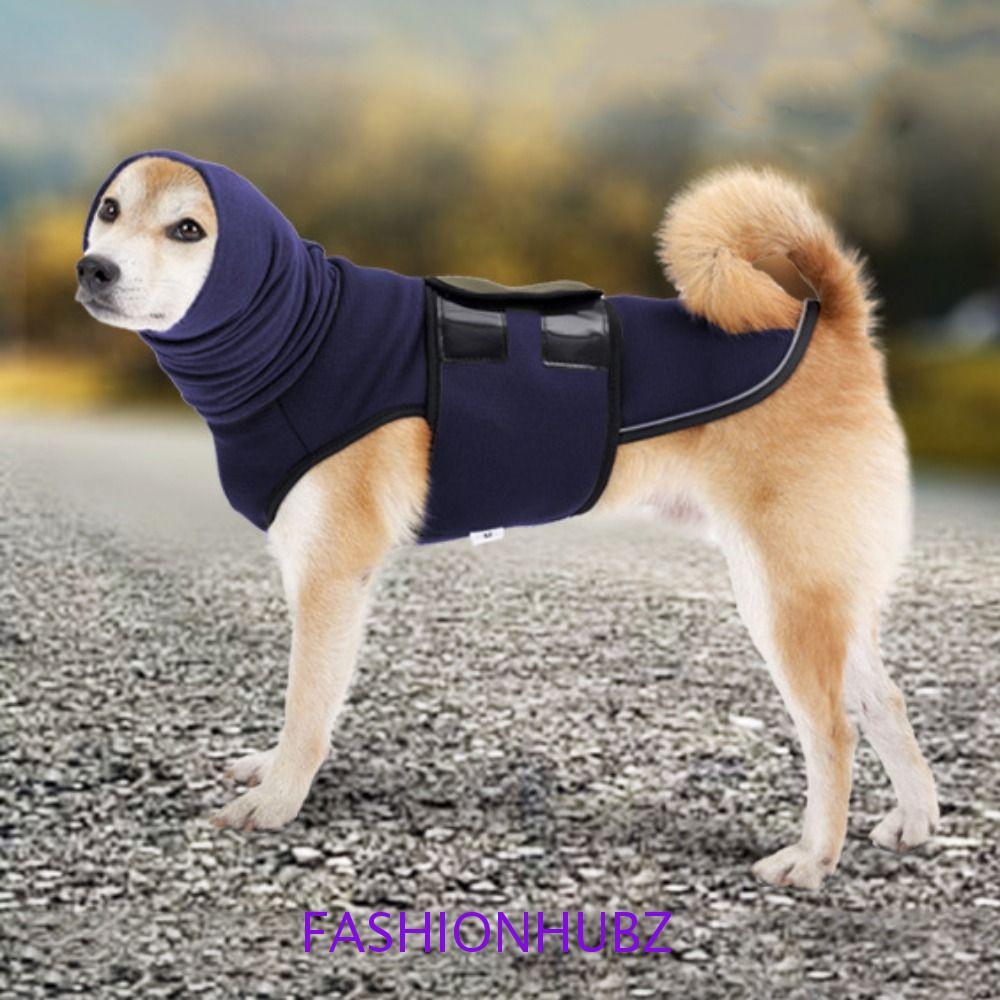 แฟชั่นHUBZ สุนัขความวิตกกังวลเสื้อกั๊ก,ยืดหยุ่น Warm Dogs Calming Jacket,สุนัข Calming Wrap Soft Windproof สะท้อนแสงสุนัข Soothing เสื้อผ้า Rainy Day