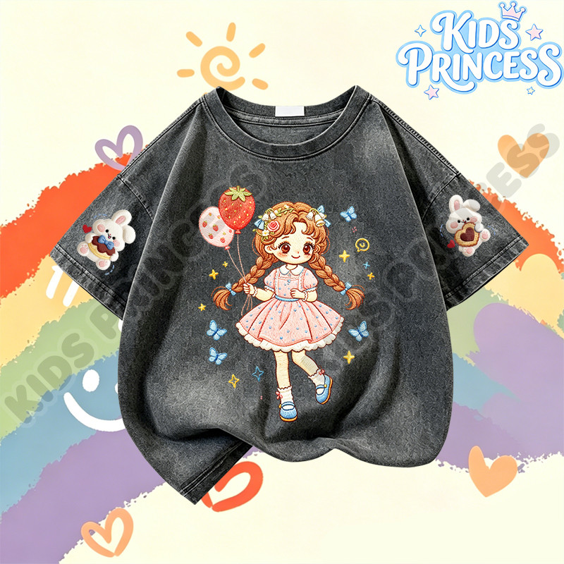 COD 2026 สินค้าใหม่ ทรงหลวม คอกลม เสื้อเด็ก kids Distressed T-shirt ผ้าฝ้าย เด็กชาย เสื้อผ้าเด็ก t-s