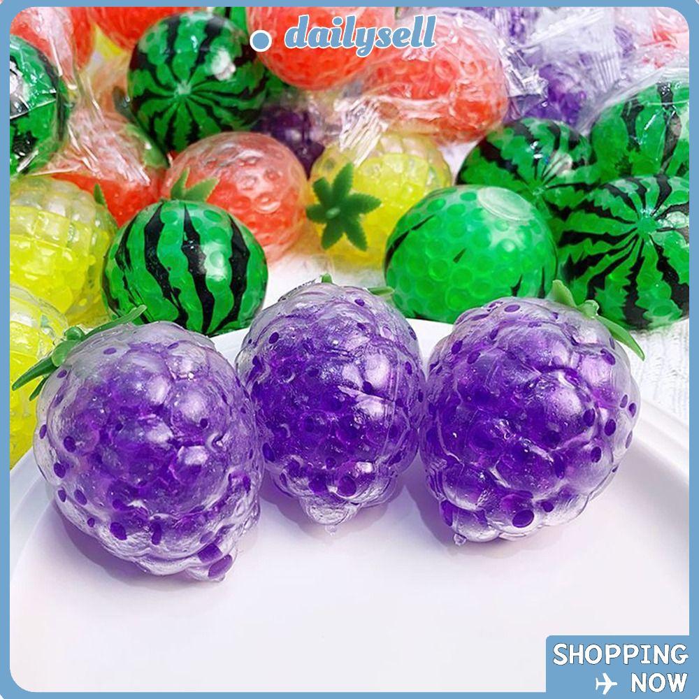 DAILY 1 ชิ้น ผลไม้ Squishy Stress Balls, สตรอเบอร์รี่แตงโมบีบของเล่น, Squishy Texture ความวิตกกังวลบ