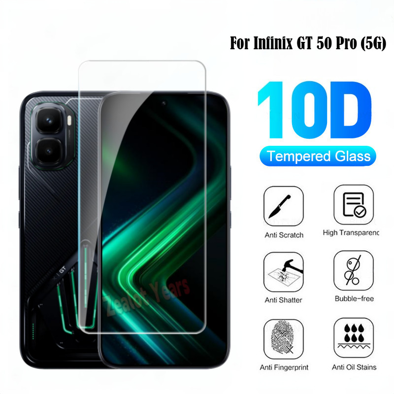 ป้องกันหน้าจอสําหรับ Infinix GT 50 Pro 5G X6891 GT 50Pro ฟิล์มกระจกนิรภัยโปร่งใส Ultra Clear Anti Scratch ปลดล็อคลายนิ้วมือ