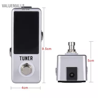 Valuemalls Mini Chromatic Tuner Pedal Effect จอแสดงผล LED True Bypass สำหรับกีตาร์เบส