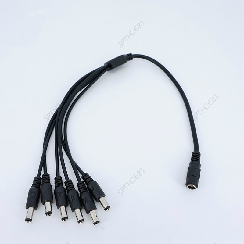 40 ซม.DC 1 หญิง 6 ทิศทางชาย Splitter ปลั๊กขยายสาย 5.5*2.1 มม. 12V DC Power Supply สาย TH26B1