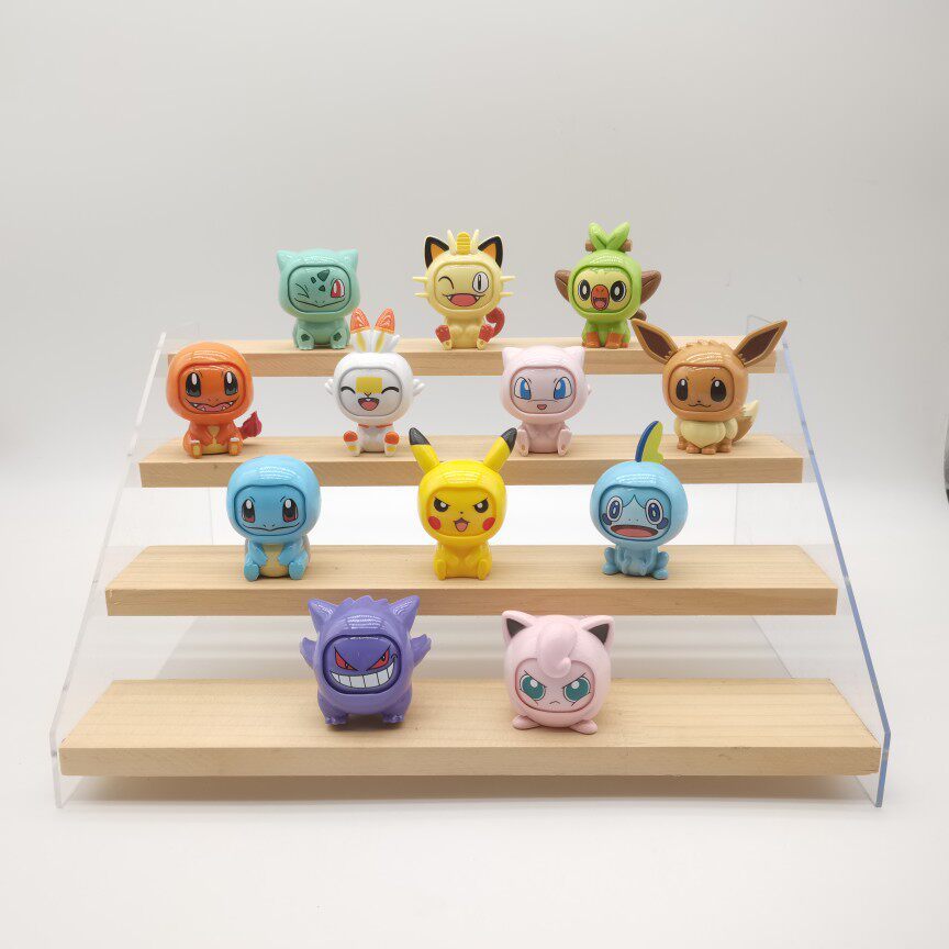Pokémon Pikachu Gengar Fat Ding Jenny Turtle Little Fire Dragon Meow Eevee สี่แสดงออกเปลี่ยนตุ๊กตาหน