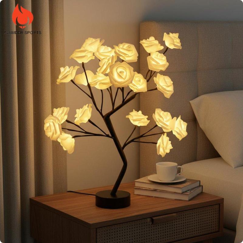 [Lzdzlx1] ตกแต่ง Rose Light Ambiance ดอกไม้ไฟ LED สําหรับห้องนอนโคมไฟข้างเตียงและห้องนั่งเล่นตกแต่ง