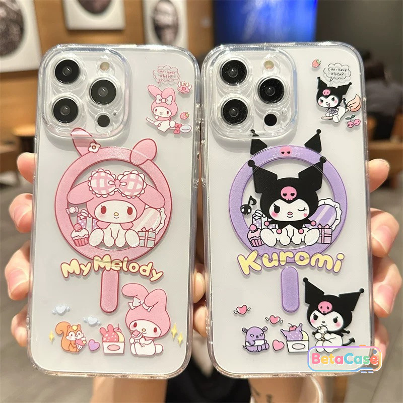 เคสใสแม่เหล็กลายคุโรมิสุดน่ารักแบบการ์ตูน iPhone 17 16 15 14 13 12 11 Pro Max Plus14 13 12 11