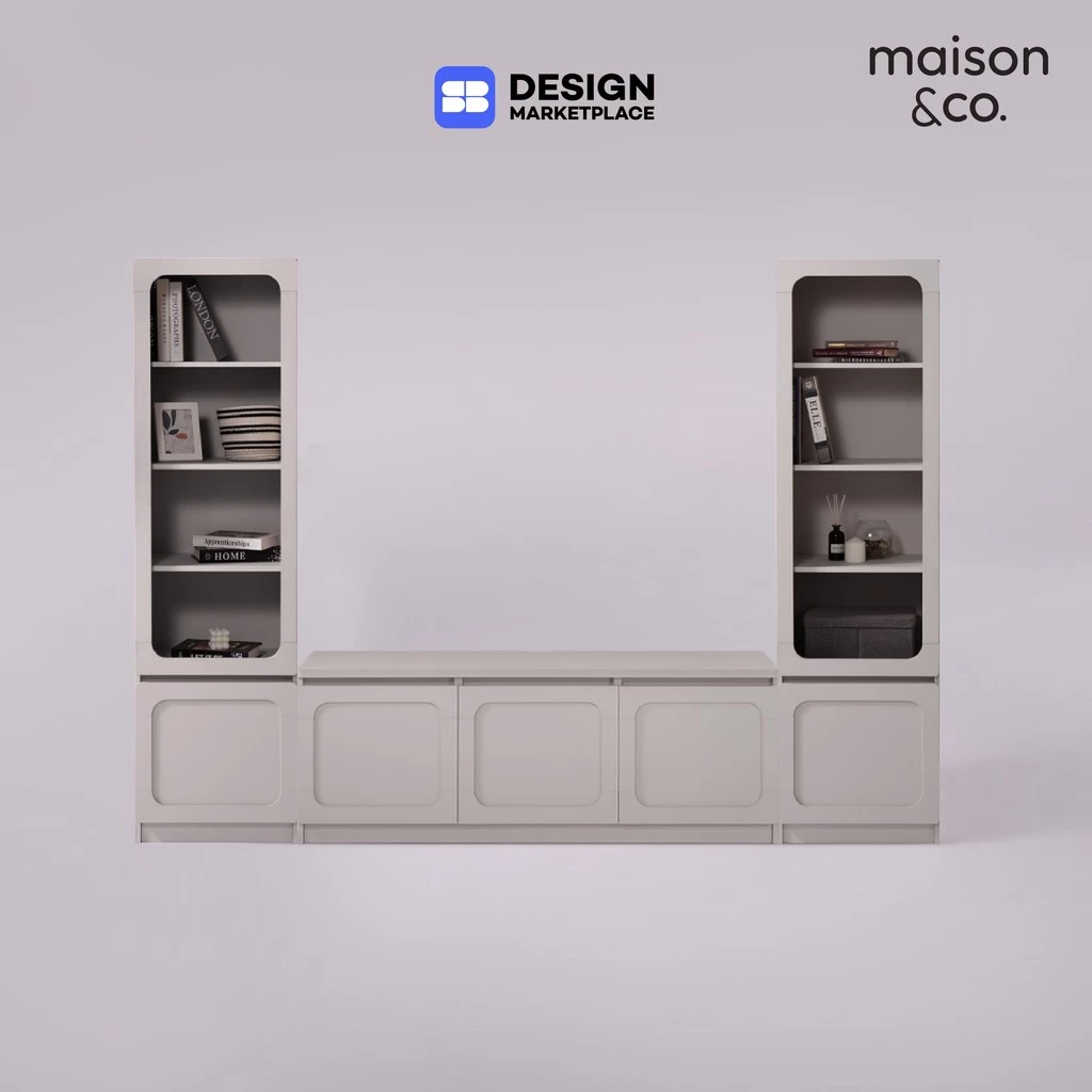 SB Design Square ชุดวางทีวี ขนาด 250 ซม. รุ่น Solla สีเทาอ่อน แบรนด์ MAISON&CO.
