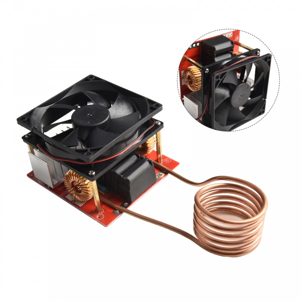 คอยล์เตาแม่เหล็กไฟฟ้า ZVS พร้อมไฟ 1000W สําหรับโครงการ DIY และการประมวลผลโลหะ