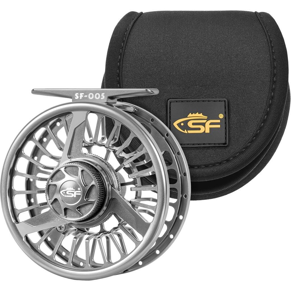 .sf005 -fly fishing reel ทำจากอลูมิเนียมเกรดเครื่องบิน ขนาด 3/4/5, 5/6/7, 7/8/9 wt มีการออกแบบป้องกั