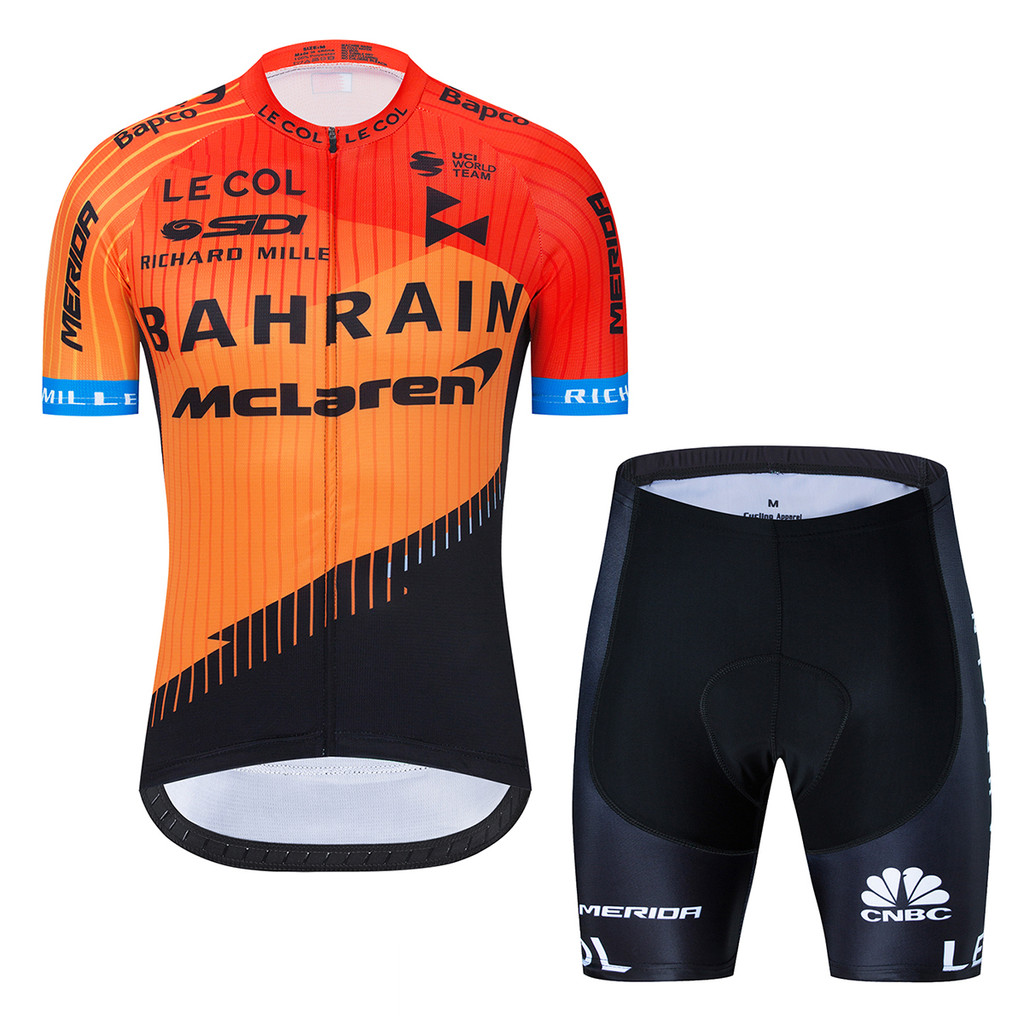 เสื้อนักปั่นแขนสั้นแบบเจอร์ซี BAHRAIN McAIN สำหรับการขี่จักรยาน