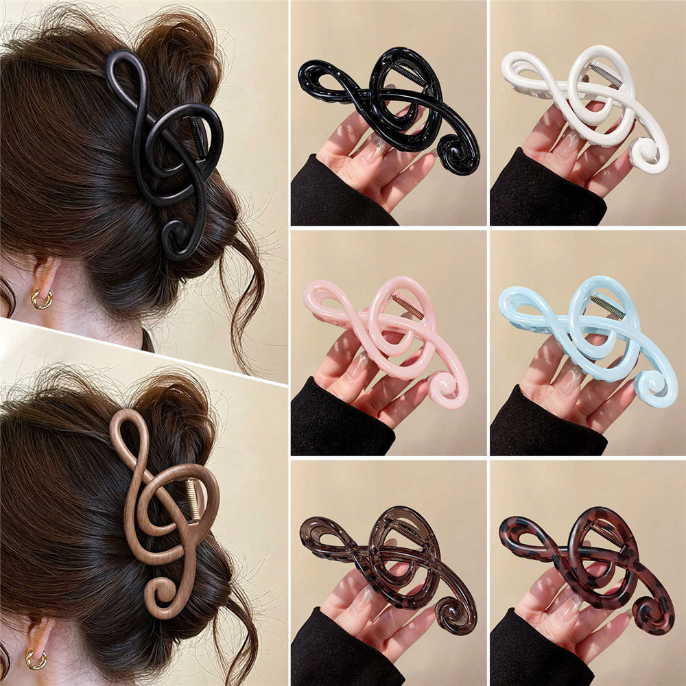 ไม้ Note Grabber Shark Clip กิ๊บติดผมสีน้ําตาลขนาดใหญ่ กิ๊บติดผมด้านหลังระดับไฮเอนด์ของผู้หญิงใหม่