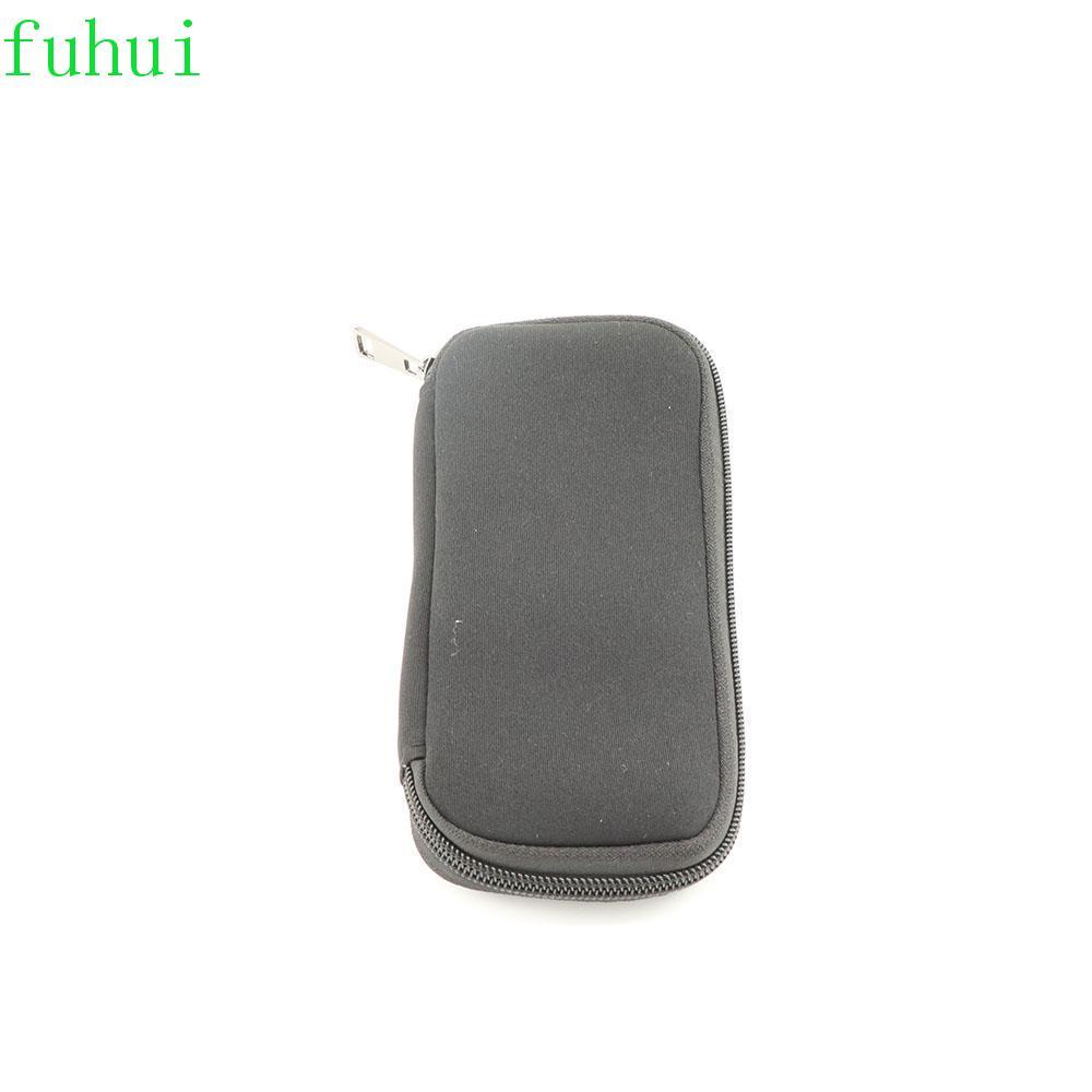 FUHUI แฟลชไดรฟ์ Organizer สีดํามัลติฟังก์ชั่น U Disk Holder กันกระแทกพร้อมซิป Neoprene U Disk กระเป๋