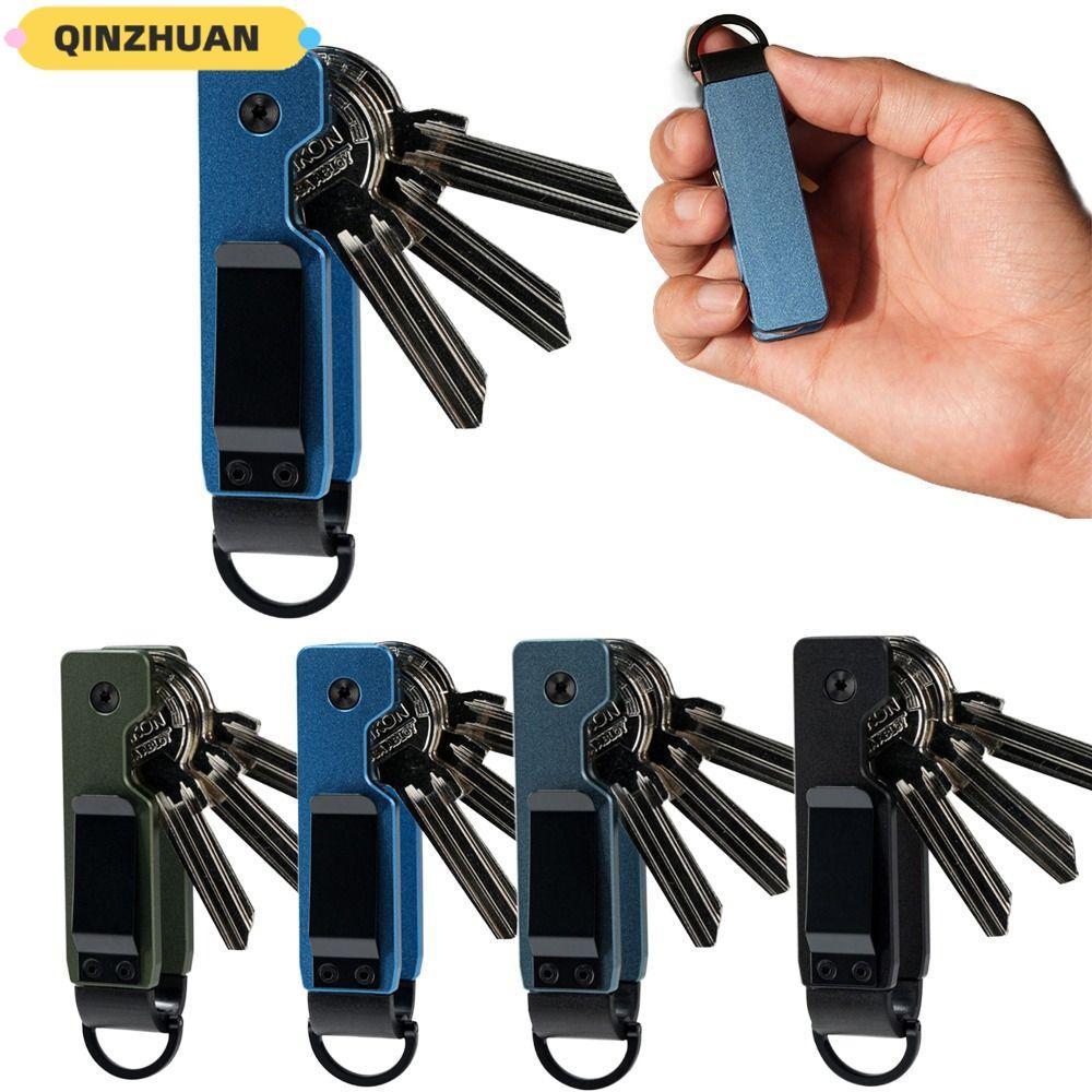 QINZHUAN Key Organizer, Metal Compact Key Holder, Minimalist Holds 2-5 Keys Keys Bag Outdoor