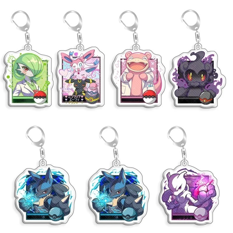 Pokemon mica พวงกุญแจอะคริลิค Gardevoir Sylveon Umbreon Slowpoke Lucario Mewtwo Marshadow อะนิเมะอุป