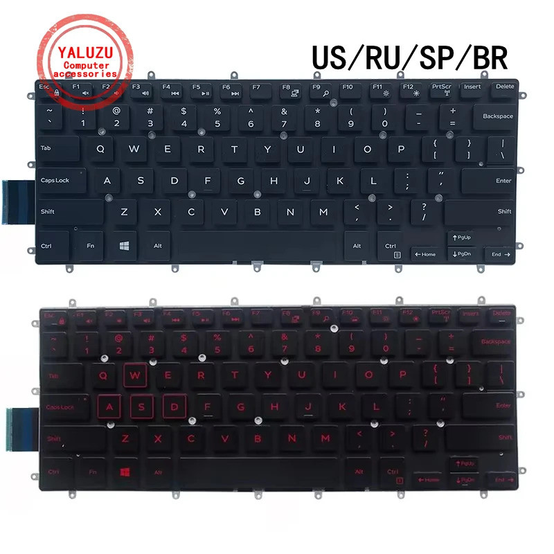 USLaptop คีย์บอร์ดสําหรับ Dell Inspiron 13 3379 3480 3490 5368 5378 5379 P89G P61F P78G Latitude 349