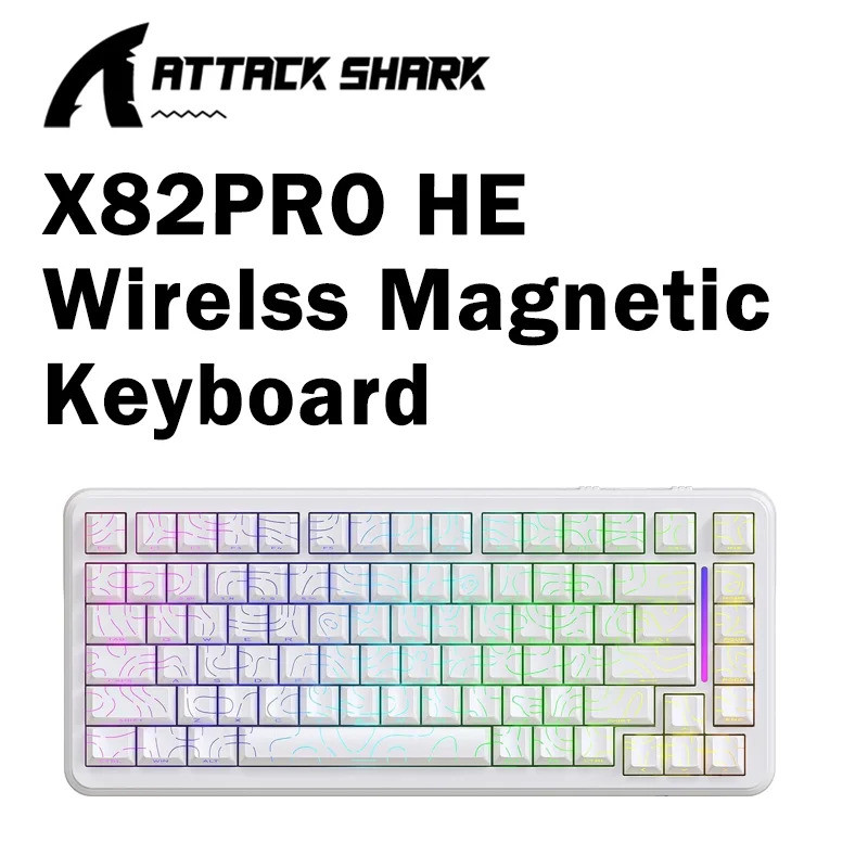 ATTACK SHARK X82 Pro HE 75% Magnetic Wireless Gaming Keyboard, RT/Snap Tap/DKS/MT/TGL, 8K Polling Ra
