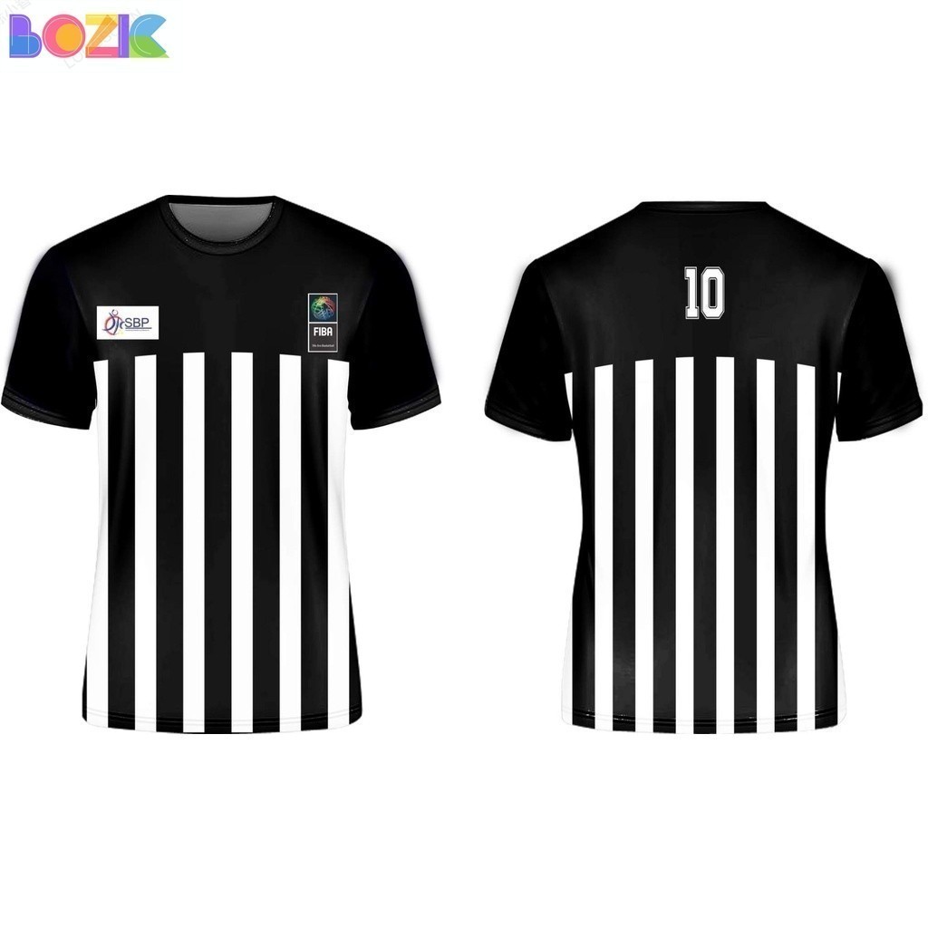 FIBA FIBA REFITRER UNIFORM ฤดูร้อนผู้ชาย 3D พิมพ์รอบคอของ Drying Fast tops S-5XL
