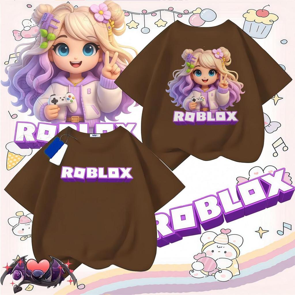 [COD]เสื้อยืดพิมพ์ลายใหม่ ROBLOX สำหรับเด็กผู้หญิง แฟชั่นปี 2026 แท้ ระบายอากาศได้ดี เสื้อเด็ก มีหลายสีให้เลือก เสื้อผ้า ราคา ถูกที่สุด ดีลบีเคเค แกลเลอรีภาพที่ 5
