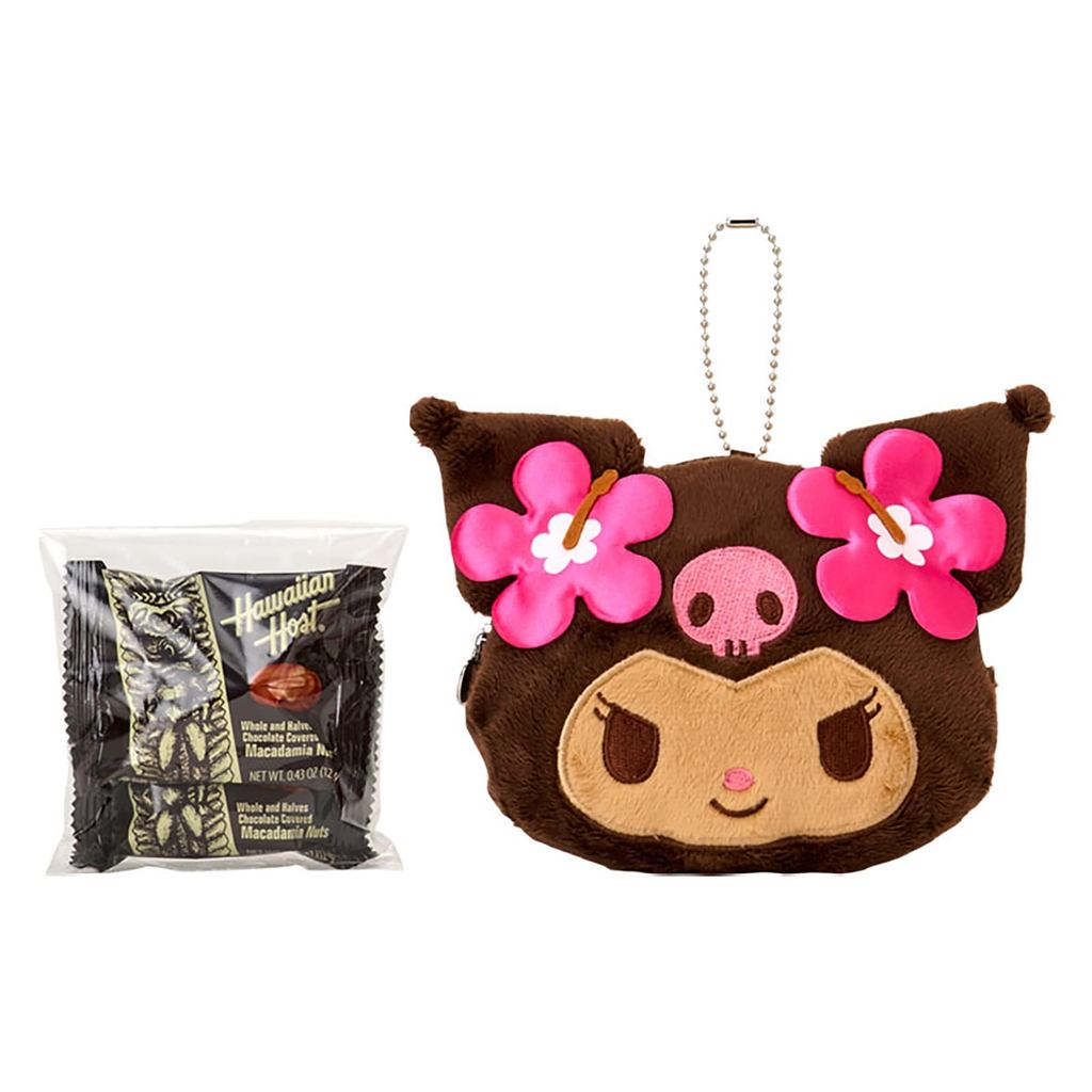SANRIO Hawaiian Host Macadamia Nut Chocolate with Sanrio Character Tin, Mascot Holder or Face PouchD