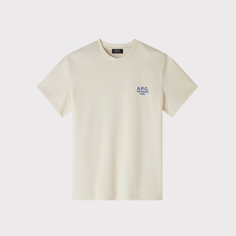 เสื้อยืดแขนสั้นพิมพ์ลาย APC สำหรับผู้ชาย ทำจากฝ้ายพรีเมียม 100%, ทรงคอลูกเรือ สวมใส่ง่ายและสะดวก