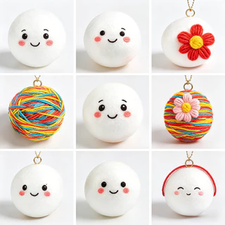 ลูกบอลโฟมแข็งสีขาว DIY Craft Polystyrene Balls รอบ EPS Balls