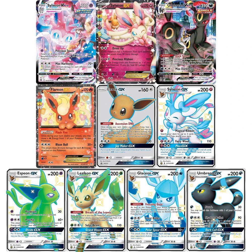Pokemon DIY PTCG คอลเลกชันการ์ด Glaceon Umbreon SV69/SV94 EN Self Made การ์ดเดี่ยวคลาสสิกเกมอะนิเมะการ์ดของเล่น