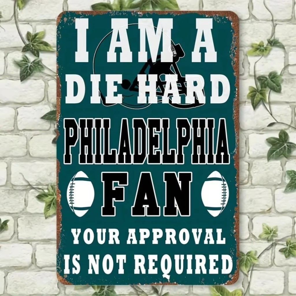 HELLOYOUNG Philadelphia Eagles ป้ายโลหะย้อนยุคสําหรับ Bar Man Cave Wall Decor