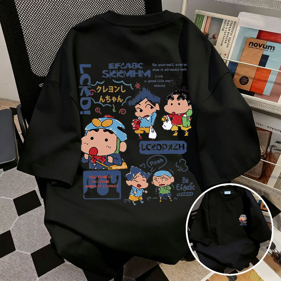 BKK Vibe เสื้อยืดแขนสั้นลายการ์ตูนญี่ปุ่น Xiaoxin ไซส์ใหญ่พิเศษ สำหรับผู้ชายและผู้หญิงในฤดูร้อน เสื้อแขนสั้นคู่รัก ราคา ถูกที่สุด ดีลบีเคเค แกลเลอรีภาพที่ 2