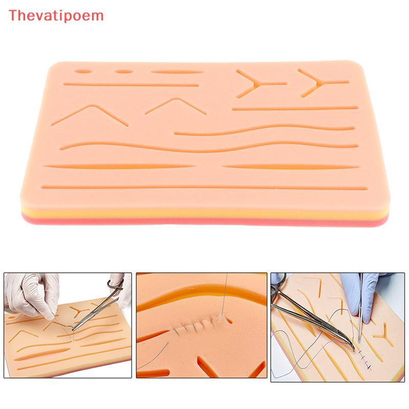 [Thevatipoem] Medical Skin Suture Practice แผ่นซิลิโคนแผลผ่าตัดจําลอง HOT