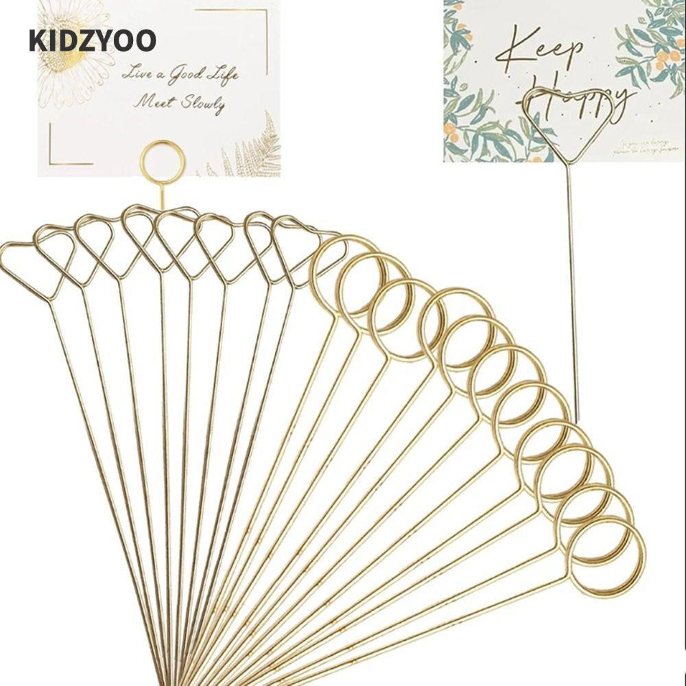 KIDZYOO ขาตั้งการ์ด 20 ชิ้น, คลิปโปสการ์ดรูปหัวใจโลหะ, ที่ใส่การ์ดอวยพรเค้ก DIY สําหรับงานแต่งงาน
