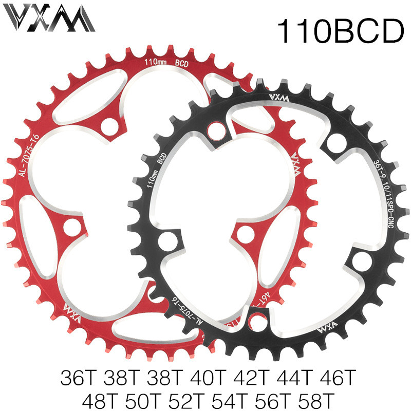 VXM แผนที่จักรยาน Chainring 110BCD Crank Chainring อลูมิเนียมบวกลบ Chainring แผ่น 38T40T 50T58T KHN5