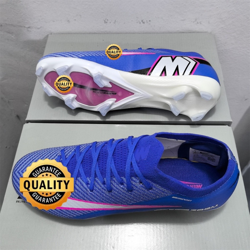 รองเท้าฟุตบอล Mercurial Vapor Elite FG ไซзы 39-45 สีฟ้าและขาว ทนทาน เหมาะสำหรับใช้นอกบ้าน