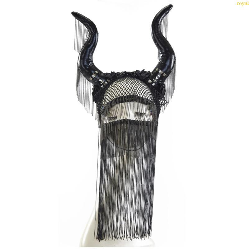 Antelope Headband Devil Horns สำหรับ HALOWEEN พู่โซ่ จาก Oyalking.TH