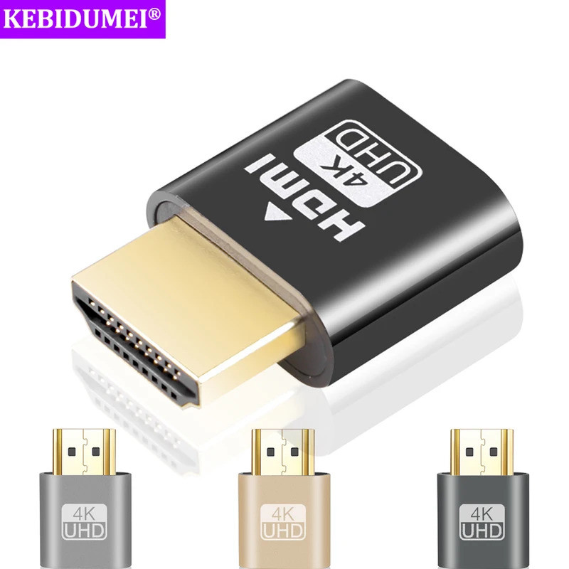 4K HDMI Virtual Display Adapter DP DVI VGA Display Emulator Dummy Plug Headless Ghost Display Emulat