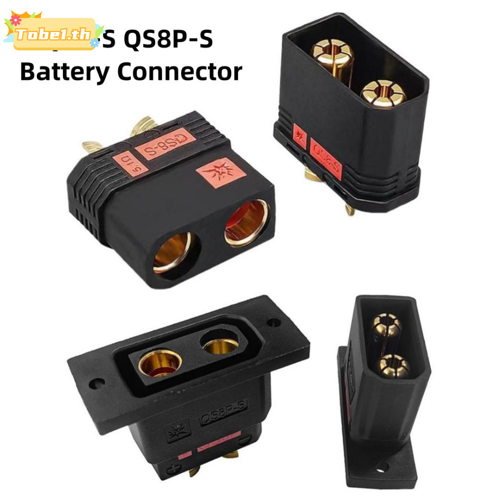 TOBE1 QS8P-S ปลั๊กแบตเตอรี่, Gold Plated High Current QS8-S Connector, Anti Spark Black RC อุปกรณ์เส