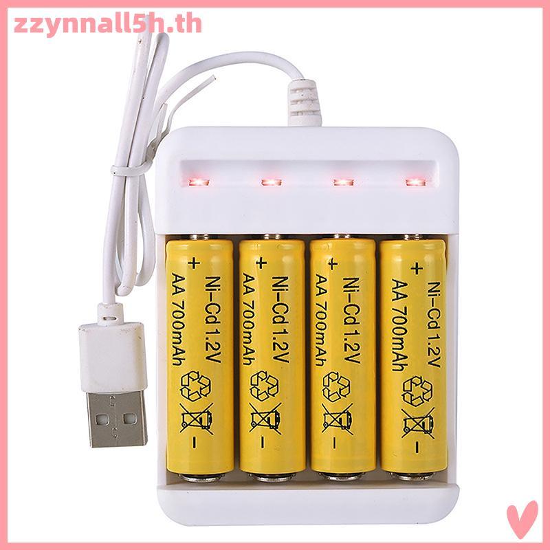 Zzynnall5h 1PC AAA และ AA สถานีแบตเตอรี่แบบชาร์จไฟได้ความเร็วสูง USB 3/4 Slot Fast เครื่องชาร์จแบตเต