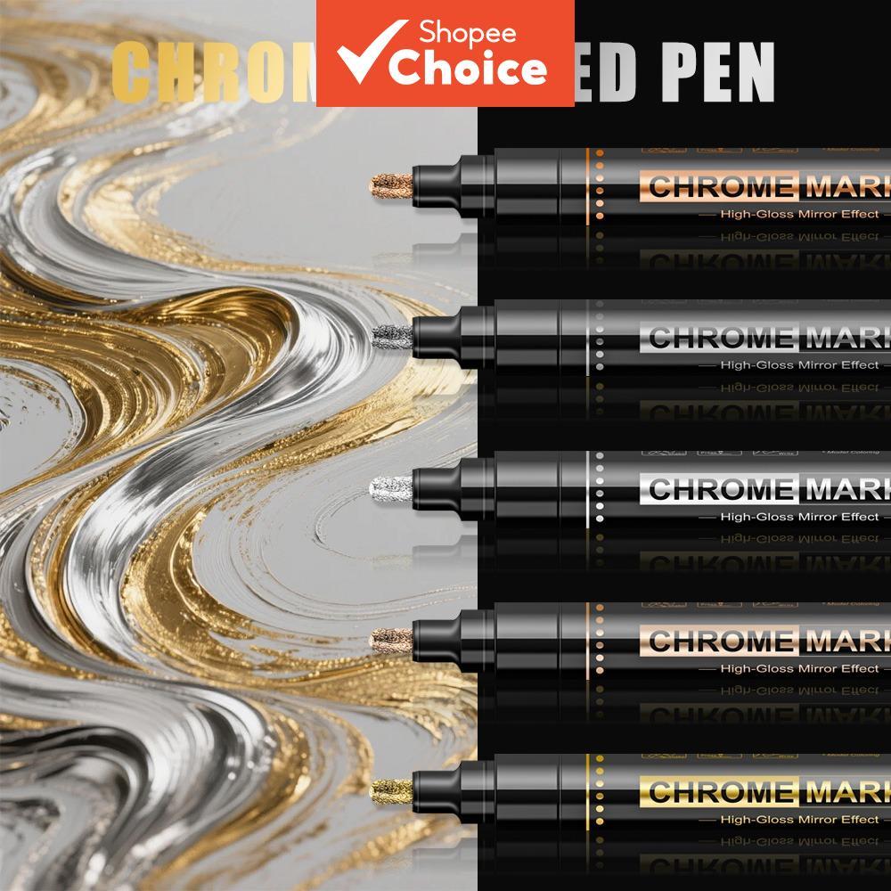 Chrome Model Marker (เดี่ยว) - ปากกาสีเมทัลลิกกันน้ําสําหรับกันดั้ม DIY Touch-Up, Highlight Gloss Finish