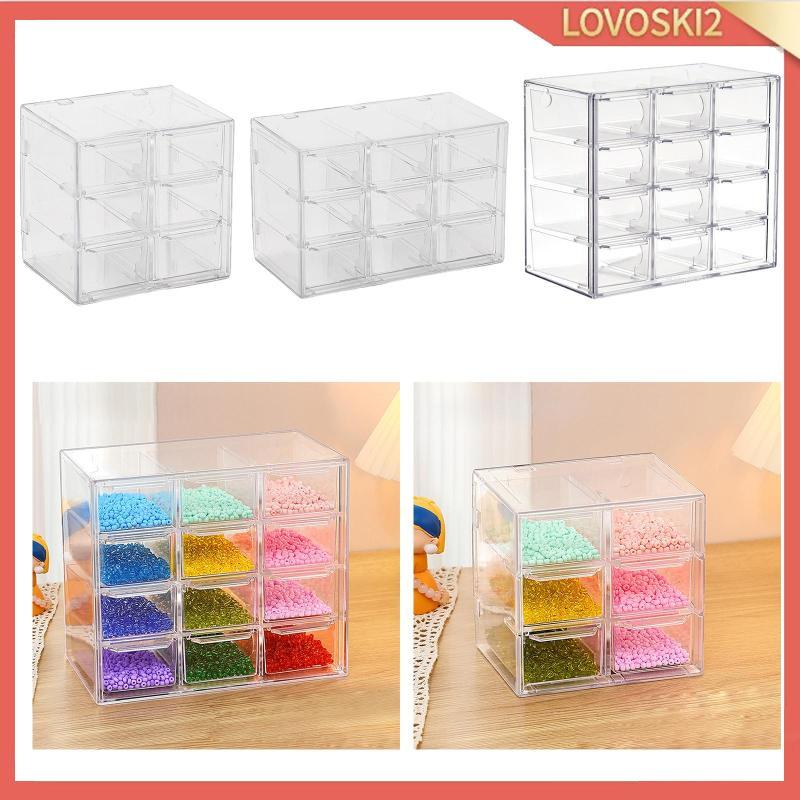 [Lovoski2] Mini Drawer Organizer Stackable Storage Drawer Transparent Desktop Storage Container Acce