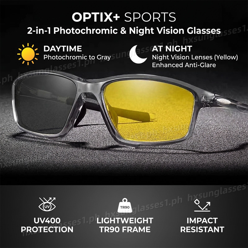 กลางแจ้ง Night Vision Goggles Photochromic Sunglasse สําหรับผู้ชายผู้หญิงกีฬาสี่เหลี่ยมผืนผ้า UV Res