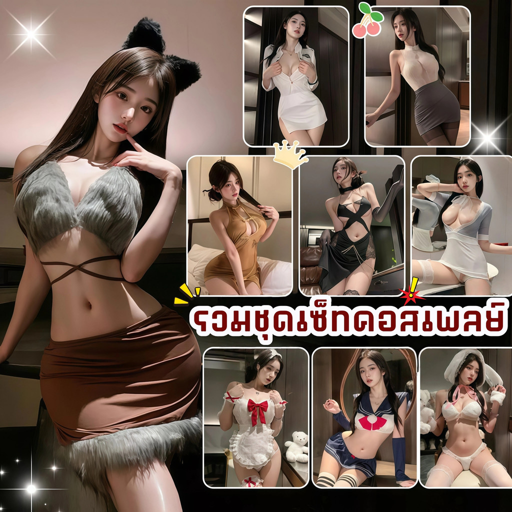 NIGHT TIME คอสเพลย์รวมอาชีพ ชุดคอสเพลย์เซ็กซี่ ผ้าเกรดดี ส่งเร็ว ส่งไว 🐰 M-5XL | 40-100กก. SET-N013
