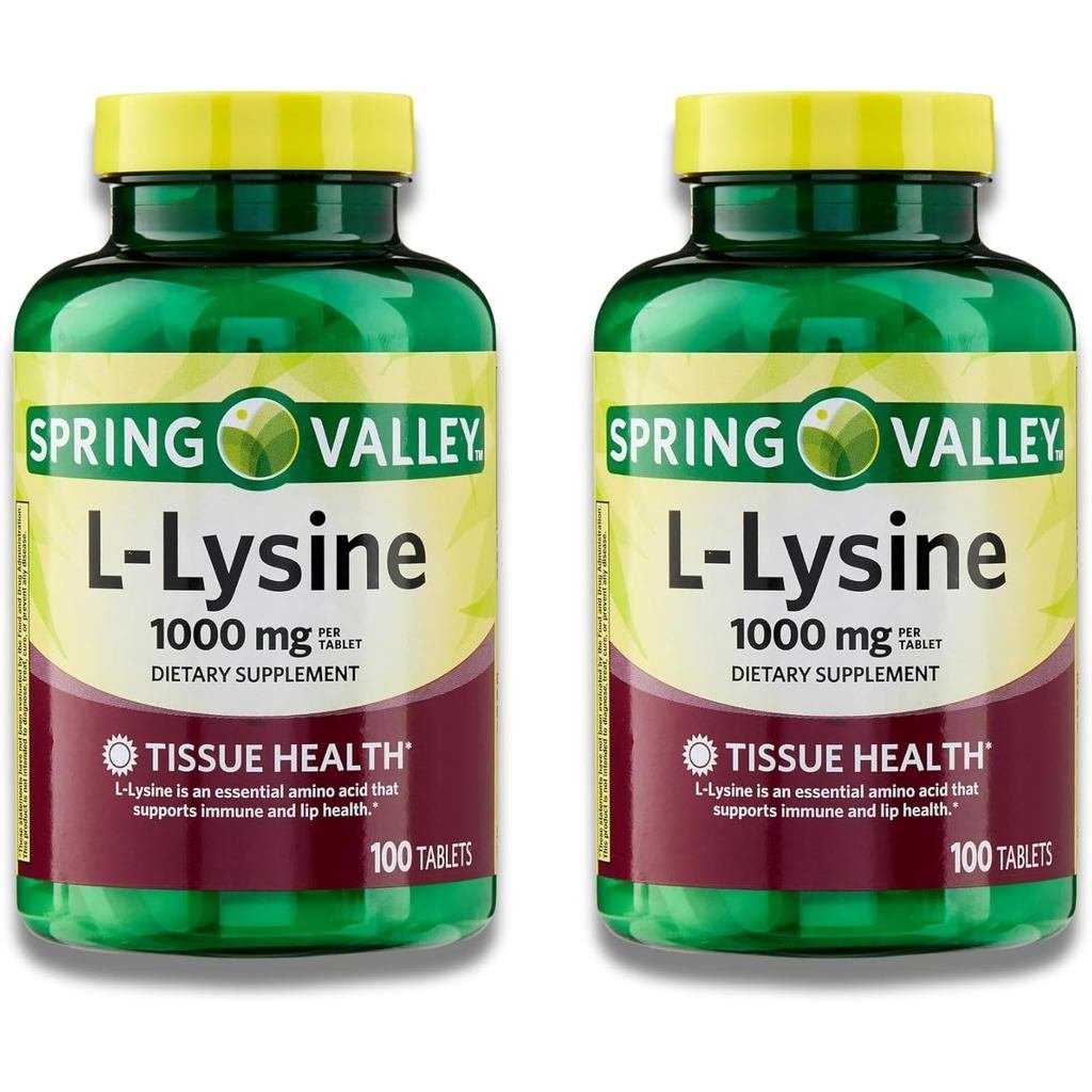 L-Lysine 1000mg เม็ด, Lysine, Essential Amino Acid สําหรับ Immune Support, การสร้างคอลลาเจน, และสุขภ