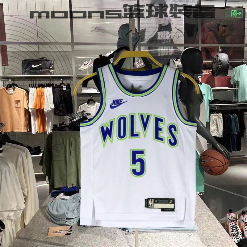 เสื้อผ้าเด็ก American Version Youth Forest Wolves No. 5 Edwards Jersey Downslows ชุดบาสเก็ตบอลเด็ก S