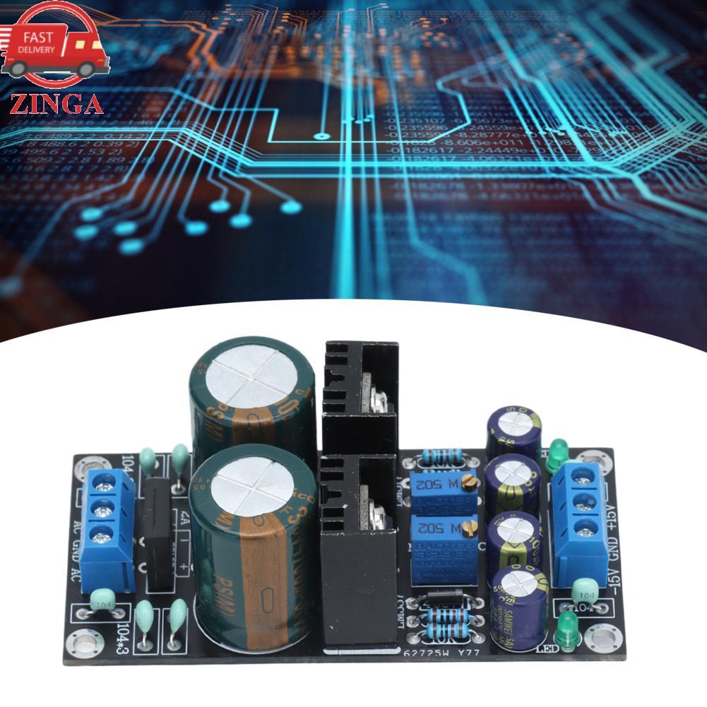 Zinga Zinga LM317 LM337 โมดูลควบคุมแรงดันไฟฟ้าบอร์ดจ่ายไฟแบบสองขั้วที่สามารถปรับได้พร้อมการป้องกันกร