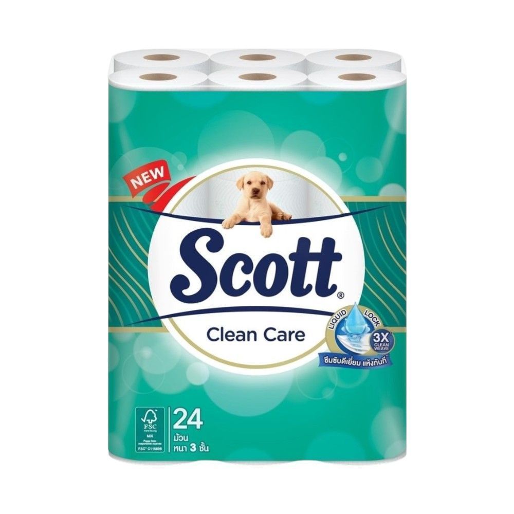 [สินค้าส่งด่วน] สก๊อตต์ คลีนแคร์ 24ม้วน SCOTT CLEAN CARE 24ROLLS