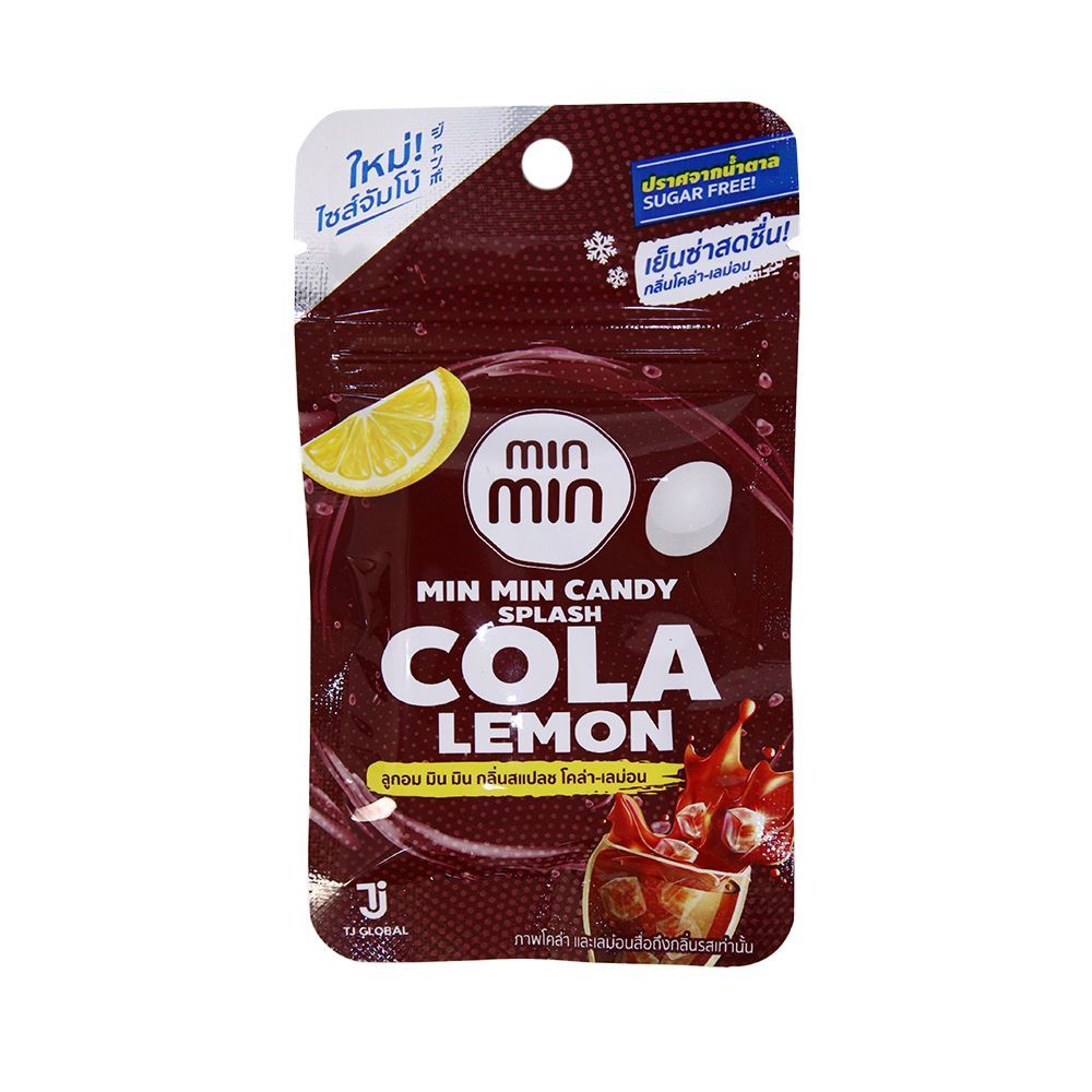 มินมินลูกอมกลิ่นสแปรชโคล่าเลม่อน 14 กรัม MIN MIN CANDY SPLASH COLA LEMON 14G.