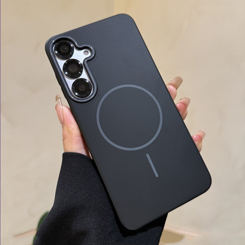 สําหรับ Samsung Galaxy A05 A05S A04 A04S A12 A13 A14 A32 A33 A53  หรูหราเคลือบเคสโทรศัพท์แม่เหล็กบางเฉียบสีทึบกันกระแทกฮาร์ดซิลิโคนฝา