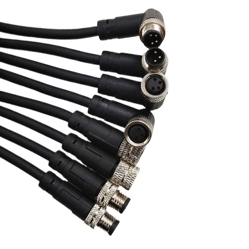 2 เมตร M8 เซ็นเซอร์เชื่อมต่อปลั๊กกันน้ํา Male & Female 3Pin 4Pin 2m สาย PVC A Code