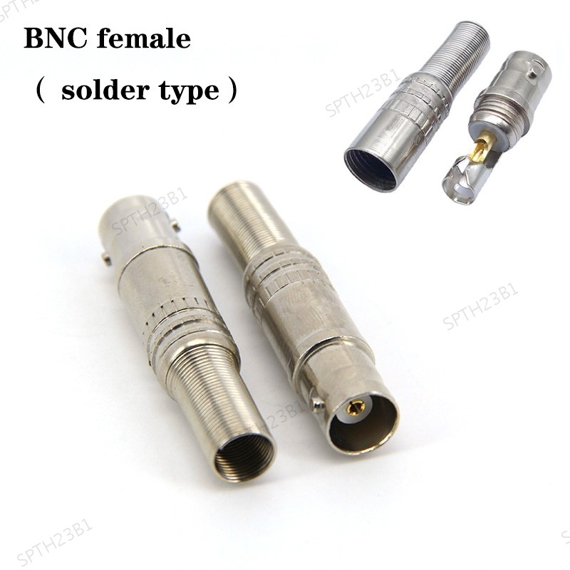 BNC หญิงฤดูใบไม้ผลิหางสายบัดกรีสําหรับกล้องวงจรปิด Video Monitor CONNECTOR ปลั๊กเชื่อม TH23B1