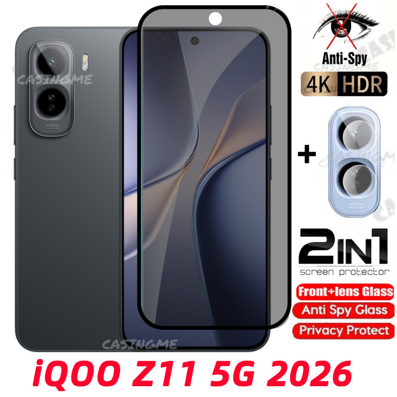 IQOO Z11 5G 2026 กระจกนิรภัยส่วนตัว Anti-Spy คลุมทั้งหมดปกป้องหน้าจอ Anti Peek ฟิล์มความเป็นส่วนตัวสําหรับ iQOO Z11 iqooZ11 5G Z11x Z11iqoo 5G 4G Anti Peek ฟิล์มความเป็นส่วนตัว